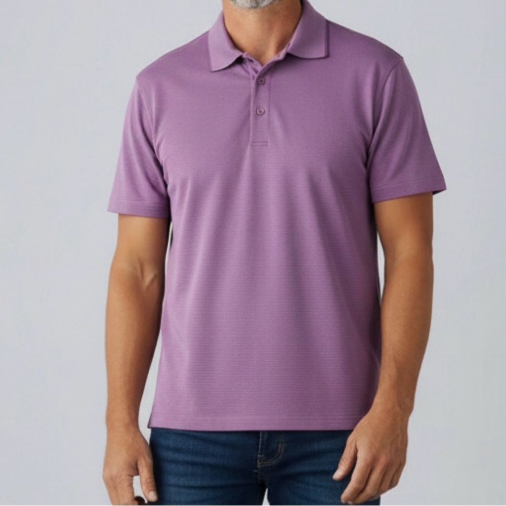 Bugatchi Uomo Purple Collared Polo Shirt Soft Breathable Modal Blend Mens Small